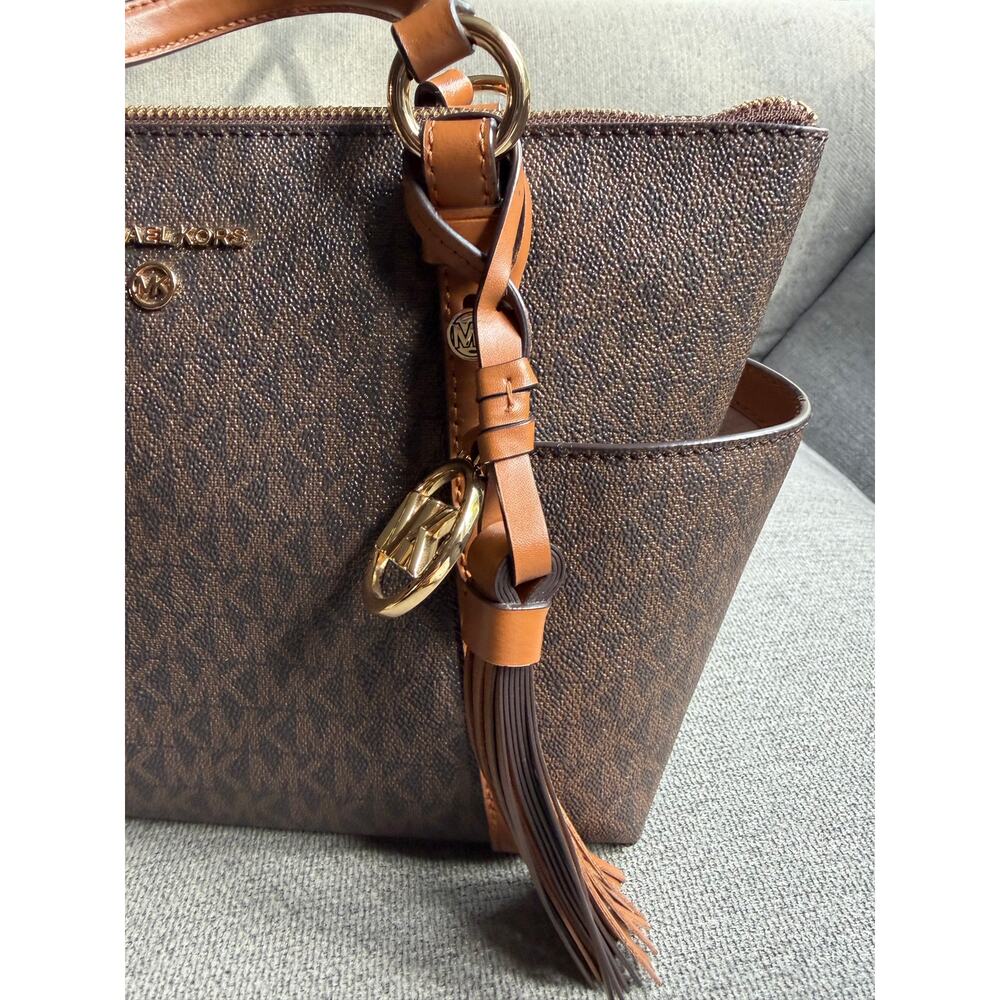 Michael Kors Sullivan Small Logo Top-Zip Tote Bag Logo-print Leather Canvas - Picture 5 of 16